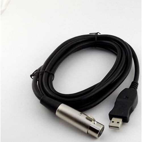 10pcs XLR 3 Pin Female to USB 2.0 Male Microphone Link Adapter Converter Cable Wire 3m