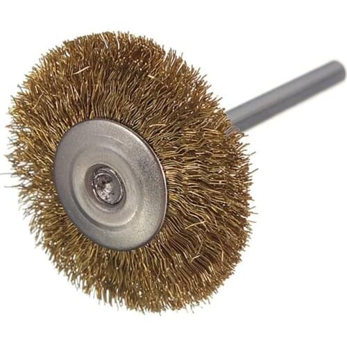 10 x Brass Wire Brush Round Brushes Disc Brush Pot Brush for Dremel 25MM