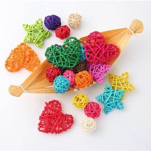 5/20Pcs Rattan Ball Home Decoration Accessories Natural Rattan Ball Ornament Supplies Artificial Straw Ball Party Wedding Decor