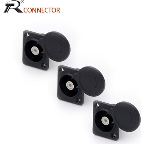 3pcs Soldered RCA Female Black Plastic Panel Socket RCA Jack Panel Chassis Mount Square
