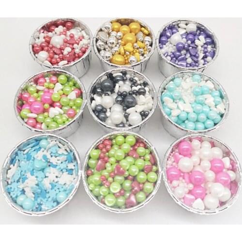 50g Edible Colorful Beads Pearl Sugar Ball Fondant DIY Cake Baking Sprinkles Ball Bottle Package Cake Decoration Free Shipping