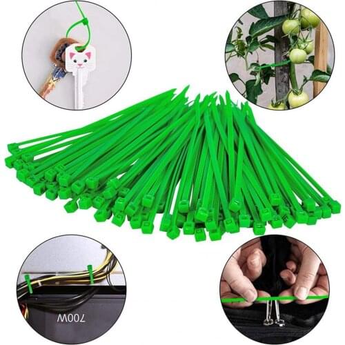 50Pcs Twist Tie Adjustable Self-locking Plastic Garden Flower Wires Set Plants Supports Garden self-locking buckle Tie gardening