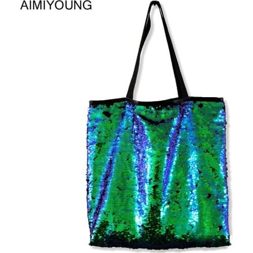 AIMIYOUNG Women Handbags Sequin Shoulder Bags Shiny Shining Large Tote Bags Female Designer Handbags Bolsa Feminina Bolsos Mujer