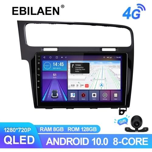 EBILAEN Car Radio Multimedia Player For VW Volkswagen Golf 7 2013-2019 Android 10.0 GPS Navigation With Wireless Carplay QLED