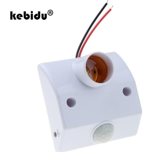 Kebidu Automatic Human Body Infrared IR Sensor LED Bulb Light E27 Base PIR Motion Detector Wall Lamp Holder Socket AC 110V 220V