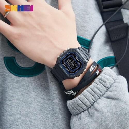 SKMEI Watch Digital Mens Watches 5Bar Waterproof Stopwatch Sport Clock Military Male electronic Wrist watch relojes para hombre