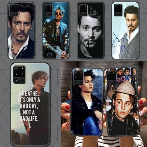 Johnny Depp Phone case For Samsung Galaxy Note 4 8 9 10 20 S8 S9 S10 S10E S20 Plus UITRA Ultra black art prime pretty funda