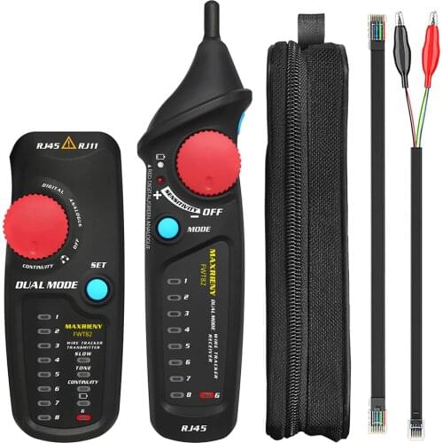 MAXRIENY FWT82 Digital and Analog Dual Mode Network Cable Tracker Wire Toner Ethernet LAN Tracer Analyzer Detector Line Finder