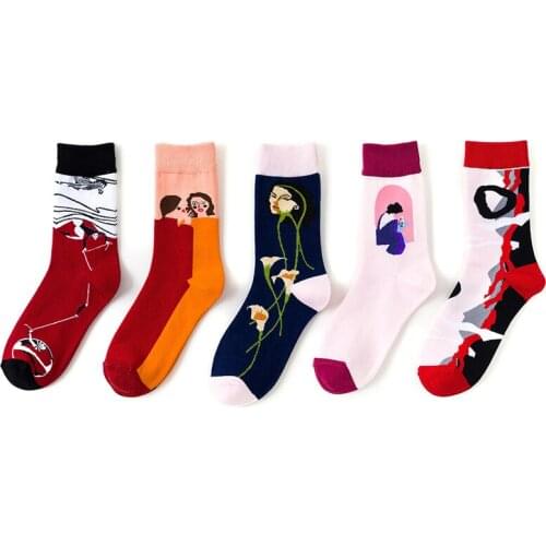 Long Socks Women Cotton Female Spring Woman Socks Personalized Socks Fashion Girl 3 pairs / lot = 60pieces