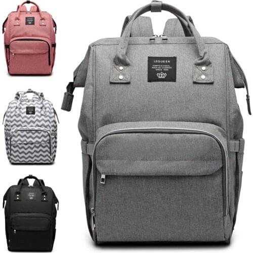 Travel Lequeen Organizer Waterproof Fashion Mummy Maternity Bag Multi-function Diaper Bag Backpack Nappy Baby Bag for Baby Care