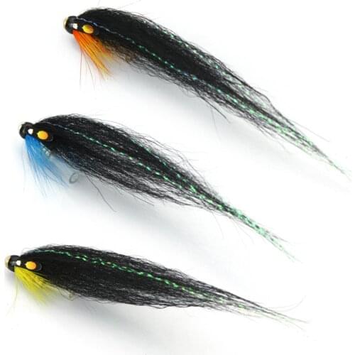 Monkey Loop Bottle Tube Fly Salmon Sea Trout Flies Three Patterns Selection(12-pack)