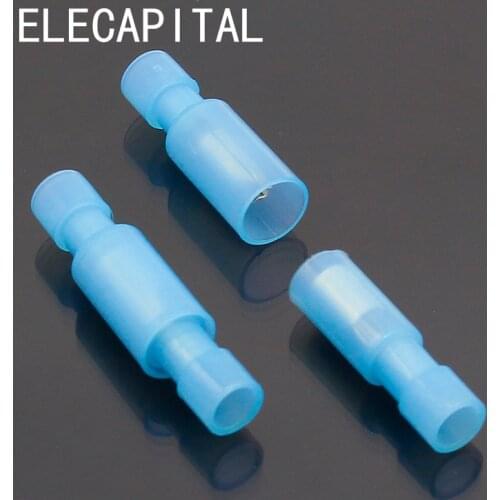 FRFNY+MPFNY 50PCS Bullet Shaped Female Male Insulating Joint Wire Connector Electrical Crimp Terminal for 16-14 AWG Blue
