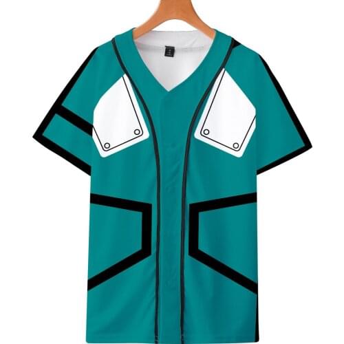 Summer Fashion Men Women T Shirt My Hero Academia 3D Print Short Sleeve Hip Hop Loose Tee Shirt Baseball Jersey Cosplay Costume