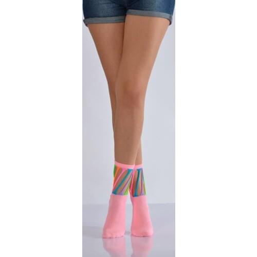 Idilfashion Special Design Magic Lady 'S Socks-Pink-1060 B-ART049 (3'LÜ PACKAGE)