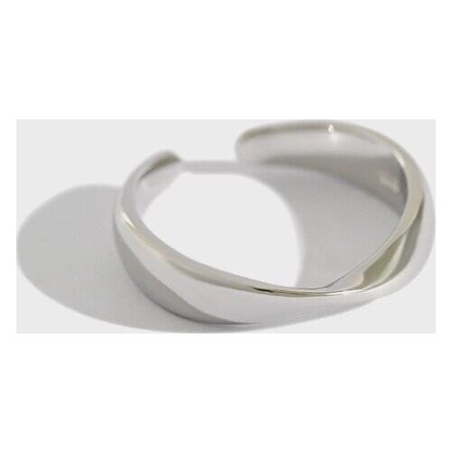 July Dream 100% 925 Sterling Silver Free Adjustable Finger Rings for Women Minimalist Twisted Pattern Big Size Fashion Jewelry