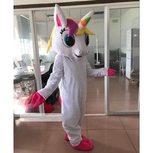 Pony Mascot Costume Flying Horse Mascot Costume Rainbow Pony Fancy Dress Costume Halloween Party Event Carnival Character Suit