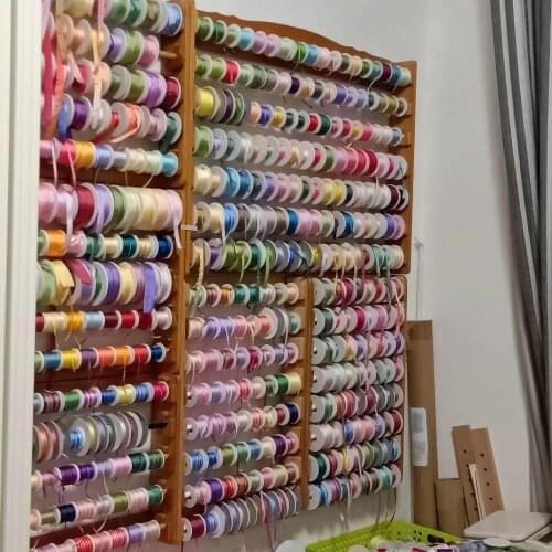 4mmx10m/roll variegated of 100% pure silk embroidery ribbon thin taffeta high quality silk edge ribbon Anya Ribbon Handcraft