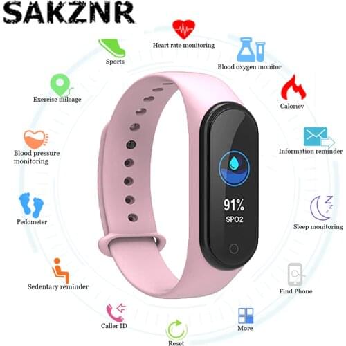 M4 Smart Band Wristband Pedometer Watch Smart Band Bracelet Blood Pressure Heart Rate Fitness Tracker Wrist Watch for Men Women