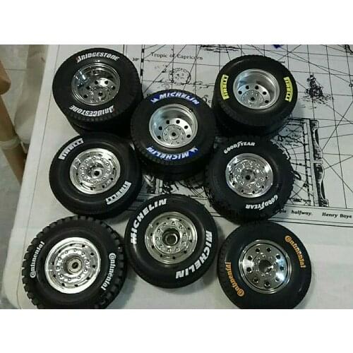 1:14 Scale Rc Truck Tamiya Tractor Dump Truck Model Tire Decorative Water Sticker 6pcs/set