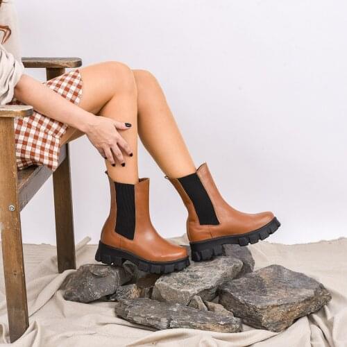 Moosefield genuine leather new fashion 2021 winter waterproof soles non-slip special design women boots