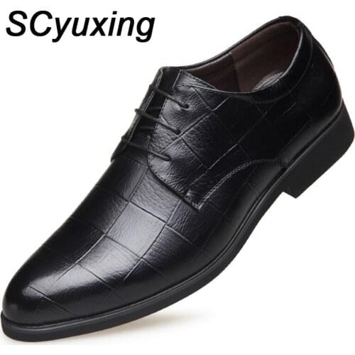2020 Mens Cowhide British Business Leather Shoes Extra Size 37-47 Soft Leather Quality Man Split Leather Dress Shoes