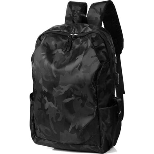 Men Backpacks Black Nylon Waterproof High School Bags for Teenage Boys Bagpack USB Charging Big Capacity