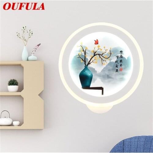OUFULA Wall Lamps Contemporary Creative Indoor LED Pattern Art Sconces Lights For Home