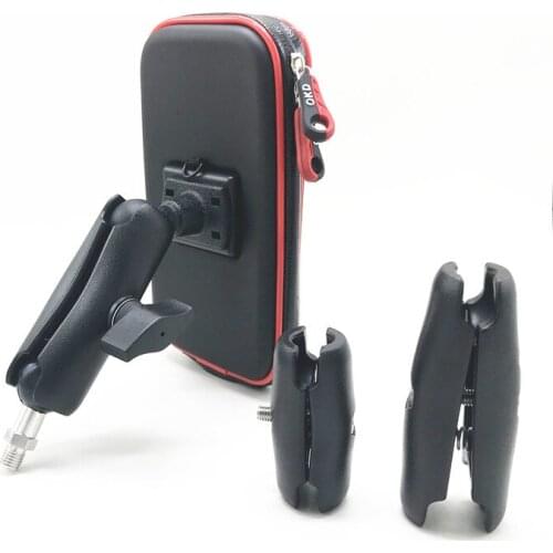 New Mount 1 Inch Ball Base M10 X 1.25 Male Thread Mount base with Double Socket Arm Holder Upgrade Waterproof Zipper Case Bag