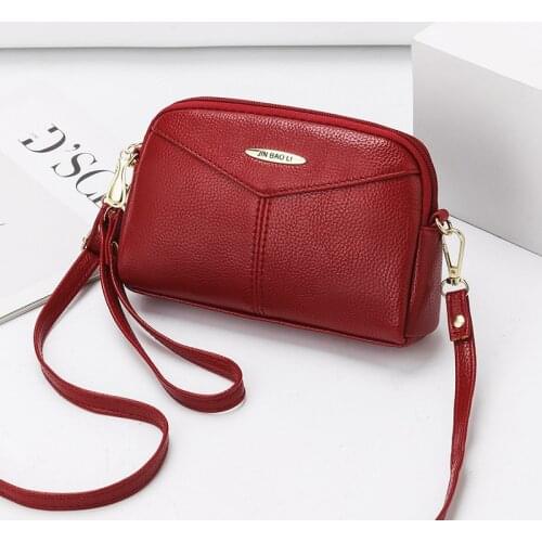 Solid Color Small PU Leather Crossbody Handbags for Women Lady mama Shoulder Messenger Bags Bolsa Wristlet Clutch Purse