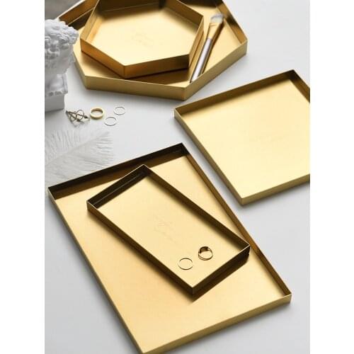 Nordic Stainless Steel Storage Tray Fruit Sancks Jewelry Display Plate Vanity Organizer Tools Home Decoration Accessories