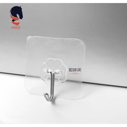 Transparent Strong Self Adhesive Door Wall Hangers Towel Mop Handbag Holder Hooks For Hanging Kitchen Bathroom Accessories