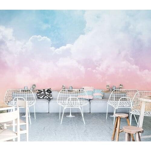 Pink Sky Cloud 3d Cartoon Ceiling Wallpaper Murals for Girls Room Kindergarten Nursery Wall Decor 3d Daughter Mural Wall paper