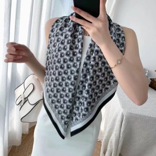 2021 new spring women scarf quality shawl silk fashion scarf headscarf beach sunscreen bag headscarf scarf 90cm*90cm