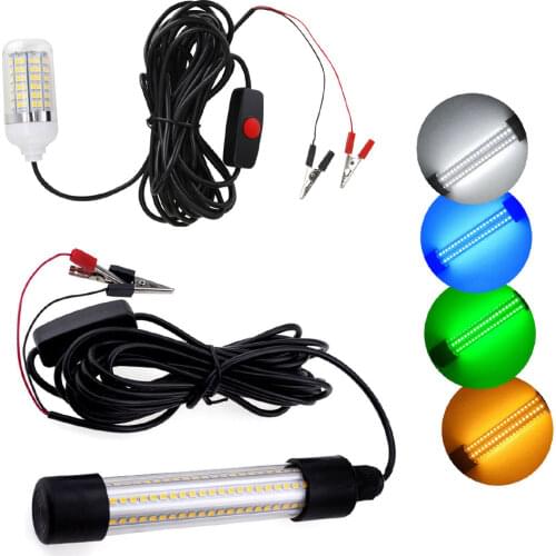 126LEDs 12V LED Underwater Light Lamp Waterproof IP65 For Submersible Night Fishing Boat Outdoor Lighting White Green Blue Light