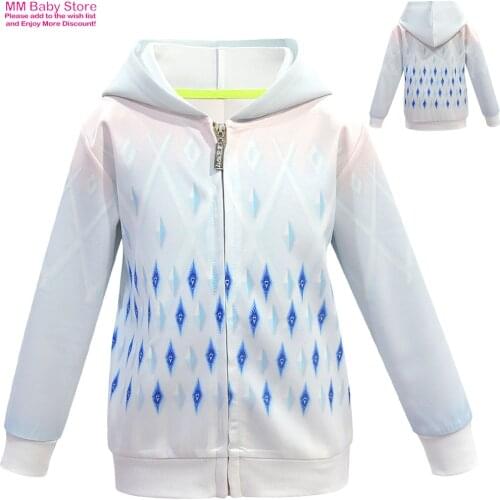New Snow Queen Girls Hoodies Children Cartoon Elsa Spring Autumn Coat Girls Baby Teens Clothes Toddler Sweatshirt Girls Clothing