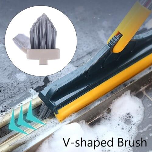V-shaped Crevice Brush Professional Crevice Cleaning Brush Window Groove Clean For Home Windows 2 In 1 Multifunct Scrapper Broom