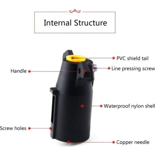 50LC Weatherproof 7 Way Circular Blade Connector 7 Pin Waterproof Plug Socket Adapter 12V Secure for Trailer Towing RV Car