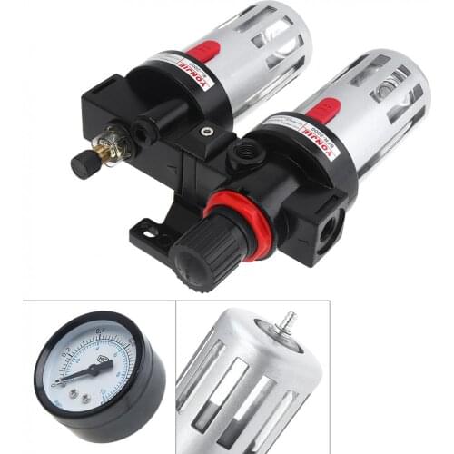 BFC4000 Air Compressor 0-1.0mpa Adjustable Two Union Oil Water Separator Regulator PT1/4(mm) Caliber with Gauge New