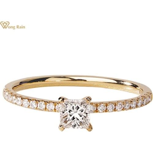 Wong Rain Fashion 925 Sterling Silver Created Moissanite Wedding Engagement Simple Ring For Women Fine Jewelry Ring Size 5-9