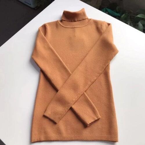 High Quality Ladies White/Black/Camel Wool High Neck Long Sleeve Knitted Sweater Top - Fashion Simple Style Pullover