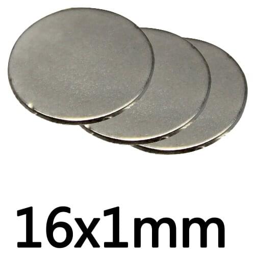 10/20/50pcs 16x1 mm Rare Earth Magnets Diameter 16mmx1mm Small Round Magnet 16mmx1mm Permanent Neodymium Magnetic 16*1 mm