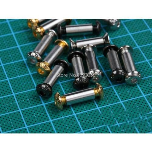 2pieces M4 DIY knife handle Fastening rivet screw inner hexagon high strength Push button axis screw flat/ round head