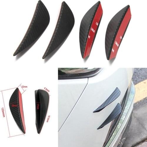 4pcs Carbon fiber Color Fit Front Bumper Lip Splitter Fins Body Spoiler Canards Valence Chin EP-FD002S