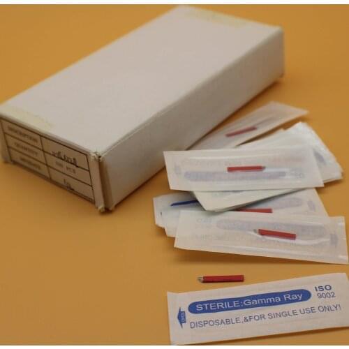 500 PCS 3D Eyebrow Tattoo Needle Microblades Red 12Pin Curved Flexi Permanent Makeup Manual Blade For Embroidery Eyebrow Tattoo