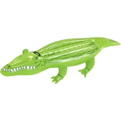 66inch Inflatable Crocodile Kids Rider Fun Pool Float Swimming Ride-on Mattress Water Toys Beach Game Raft