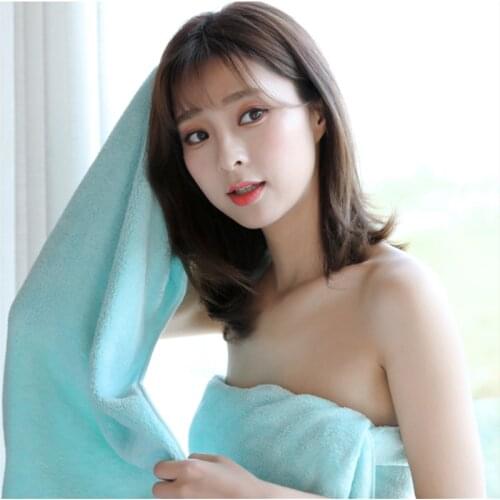 80*36cm Multicolor Towel Household Bathroom Towel Microfiber Solid Quickly Dry Hair Towel Womens Face Towel Absorbent Towel