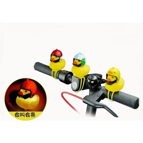 Car Duck with Helmet Flash Light with Strap Small Yellow Duck Road Bike Motor Riding Cycling Light Bicycle Scooter Accessories