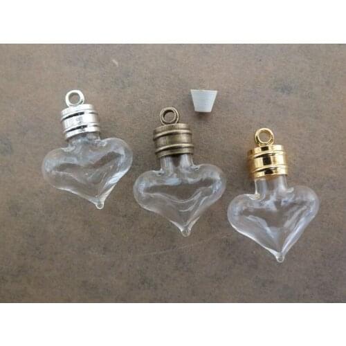 Free ship!!25x18mm Lot mixed color can choose glue cap pendant & Love type rice magic small glass necklace