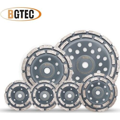 BGTEC 1pc 7inch Diamond Double Row Grinding Cup Wheel 180mm Grinding discs for concrete, Masonry, Granite marble