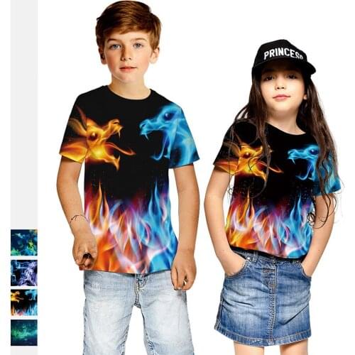 3D Digital Printing Kids Loose Sports T-shirt Cute Trendy Kids Clothes Cotton Shirt Long Boy Girl Mardi Gras Shirt